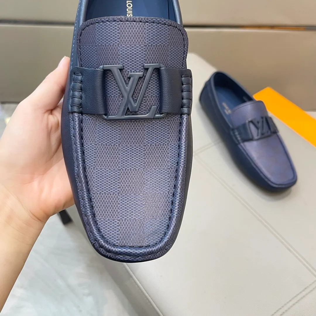 Factory price: 460💰LV men's beanie shoes 2025 official website synchronized <market top version> imported cowhide ➕ blue cowhide original packaging. Size 38-45